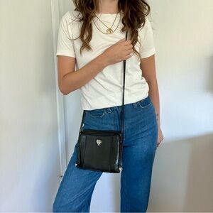 VINTAGE BRIGHTON CROSSBODY BLACK PURSE